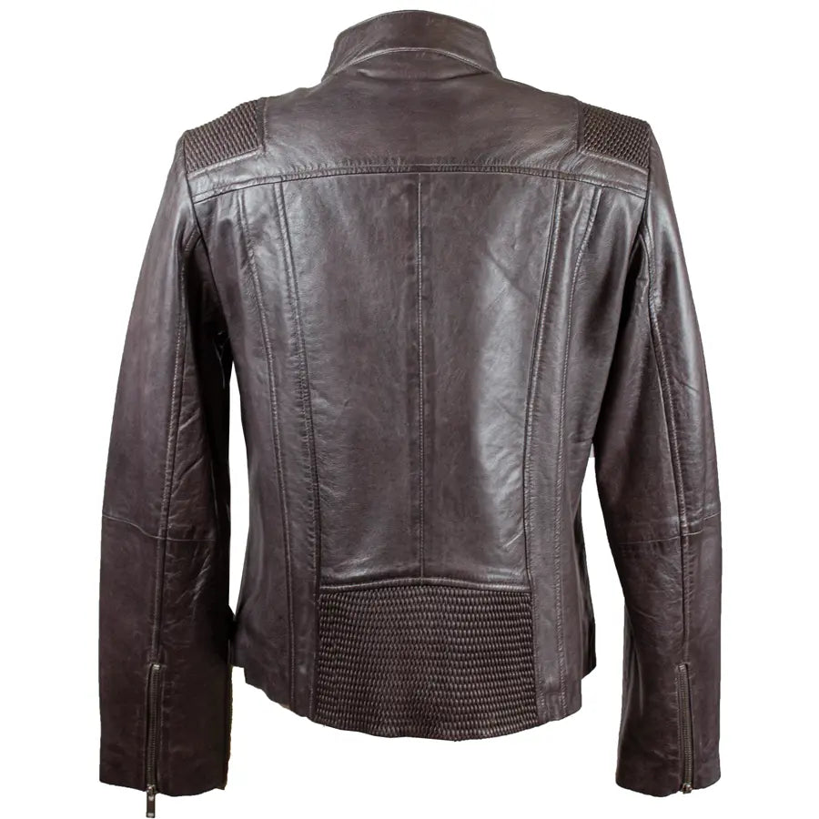BOL Women's Basket Weave Accent Leather Jacket - Boutique of Leathers/Open Road
